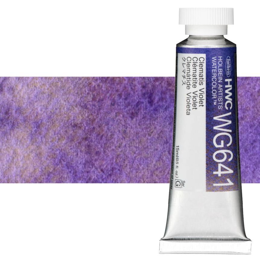 Holbein Artists' Granulating Watercolor - Clematis Violet, 15ml Tube