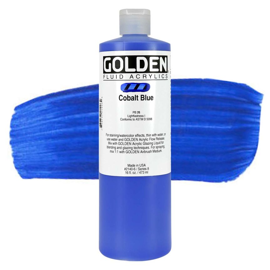 GOLDEN Fluid Acrylics Cobalt Blue, 16oz
