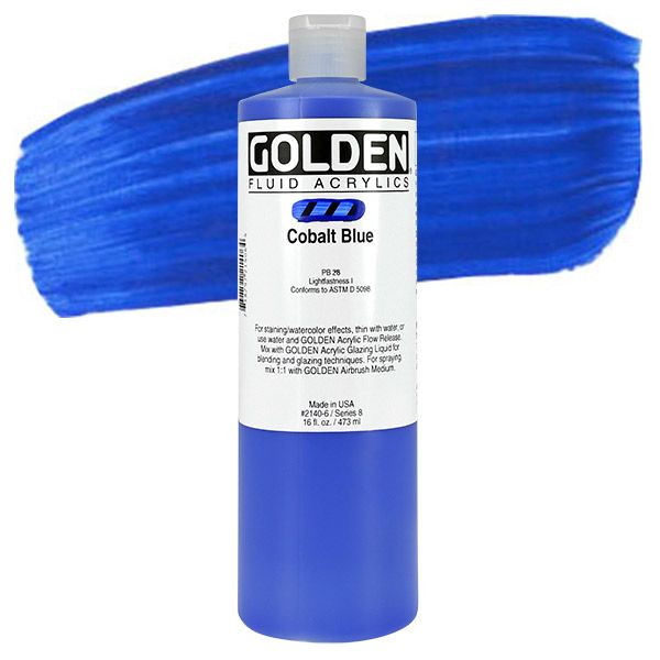 GOLDEN Fluid Acrylics Cobalt Blue 16 oz