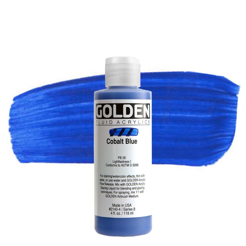 GOLDEN Fluid Acrylics Cobalt Blue, 4oz