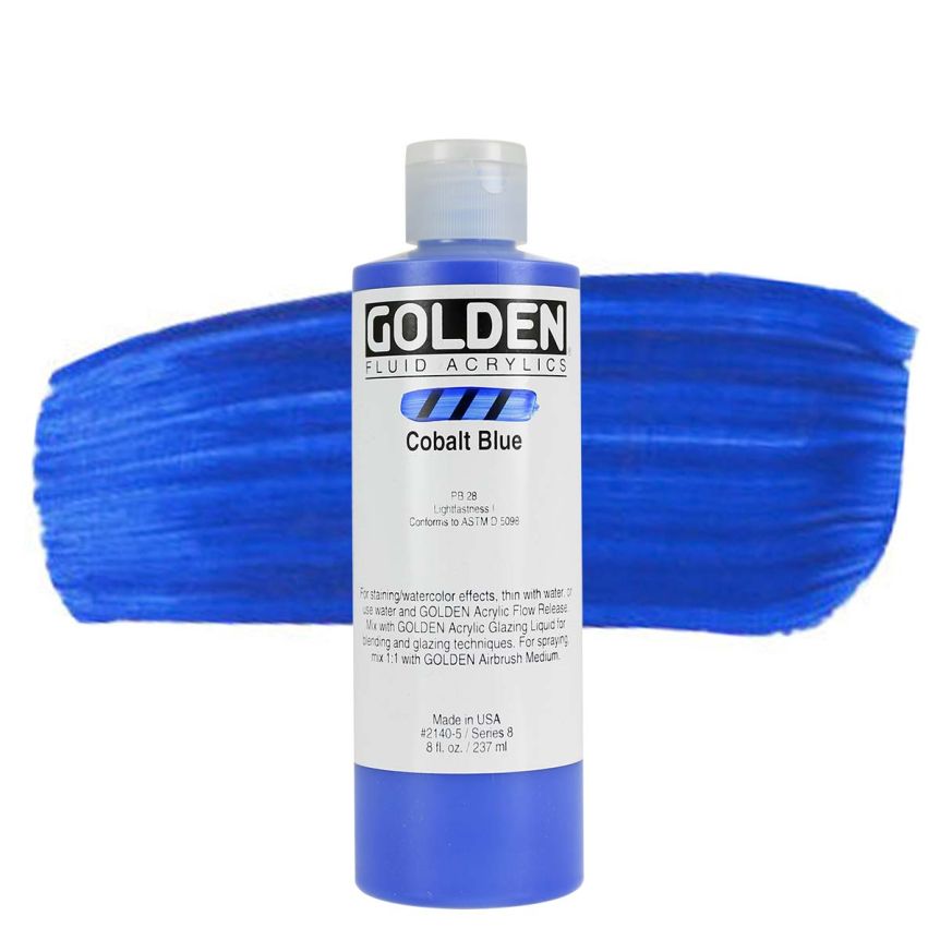 GOLDEN Fluid Acrylics Cobalt Blue, 8oz
