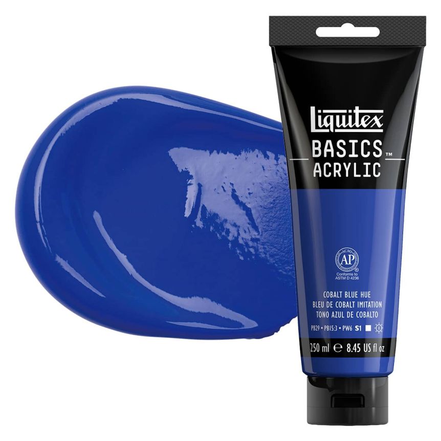 Liquitex Basics Acrylic Paint - Cobalt Blue Hue, 250ml Tube