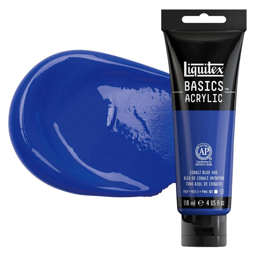 Liquitex Basics Acrylic Paint - Cobalt Blue Hue, 4oz Tube