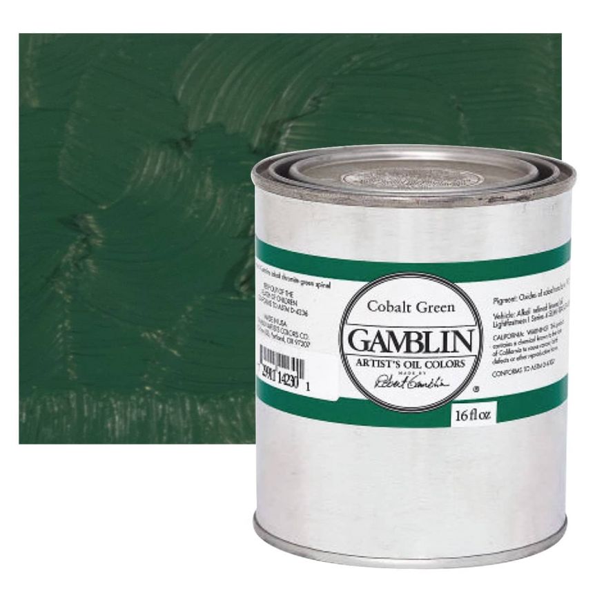 Gamblin Artists Oil - Cobalt Green, 16oz Can