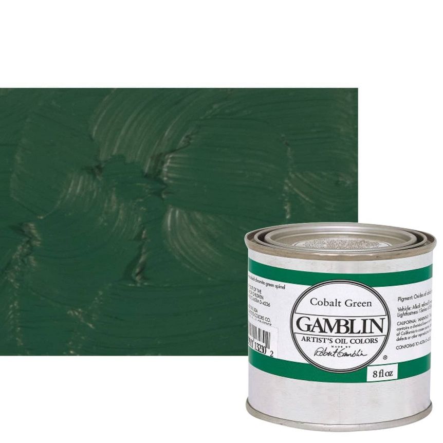 Gamblin Artists Oil - Cobalt Green, 8oz Can