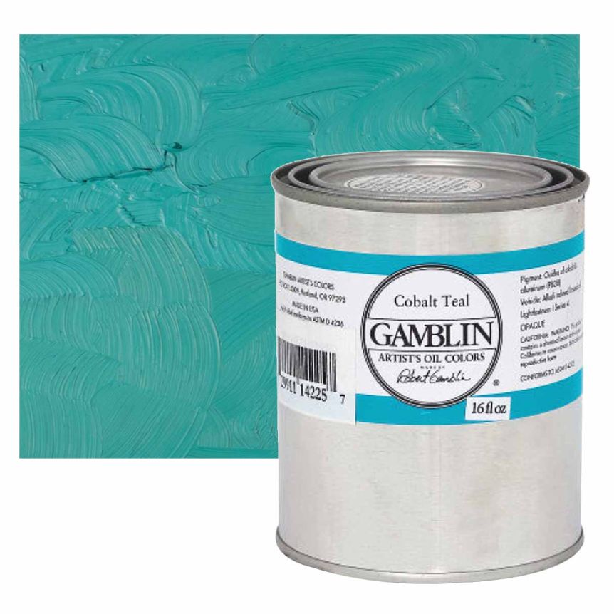 Gamblin Artists Oil - Cobalt Teal, 16oz Can