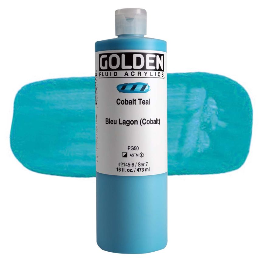 GOLDEN Fluid Acrylics Cobalt Teal, 16oz