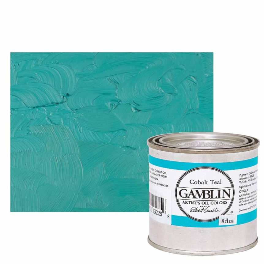 Gamblin Artists Oil - Cobalt Teal, 8oz Can