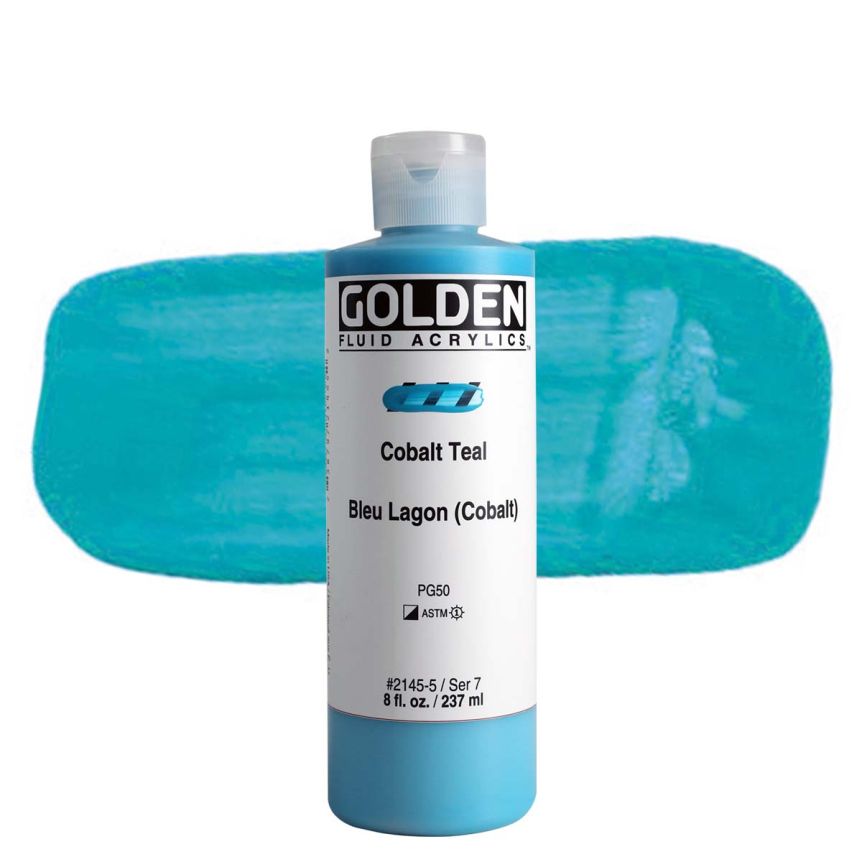 GOLDEN Fluid Acrylics Cobalt Teal, 8oz