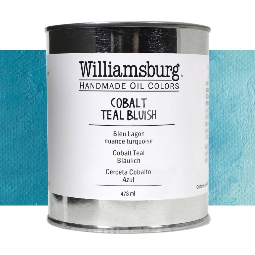 Williamsburg Handmade Oil Paint - Cobalt Teal Bluish, 473ml Can