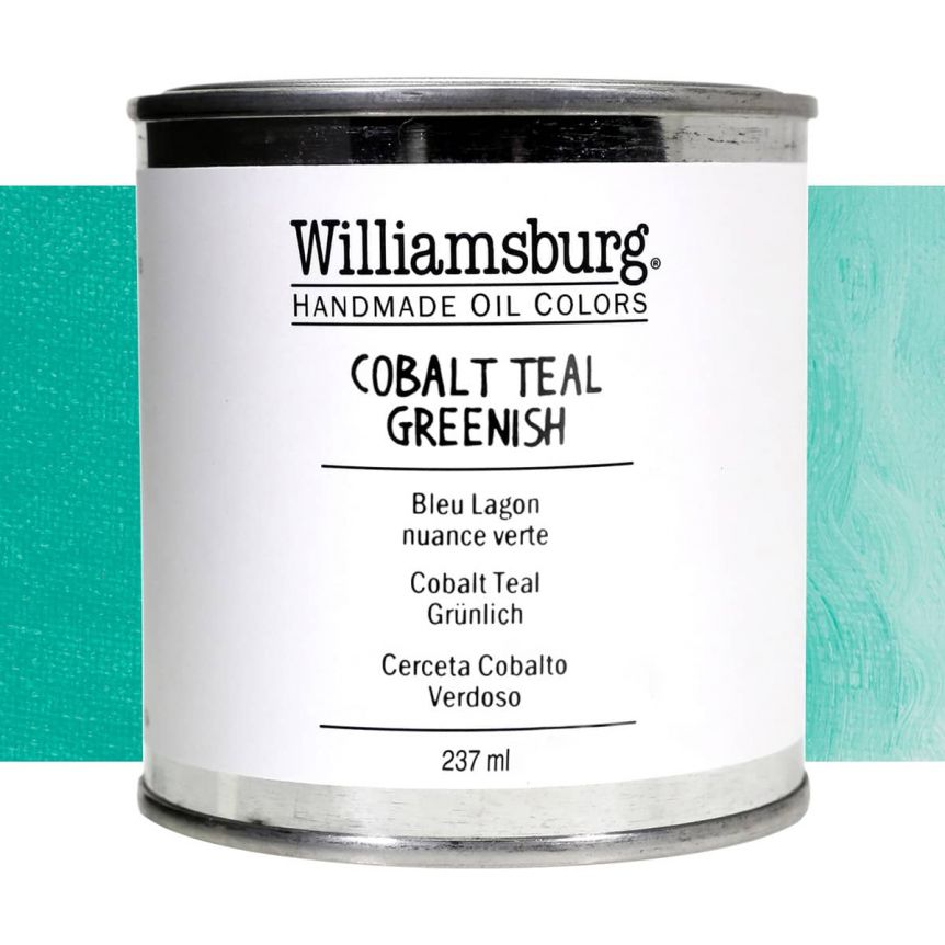 Williamsburg Handmade Oil Paint - Cobalt Teal Greenish, 237ml