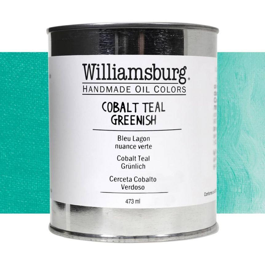 Williamsburg Handmade Oil Paint - Cobalt Teal Greenish, 473ml
