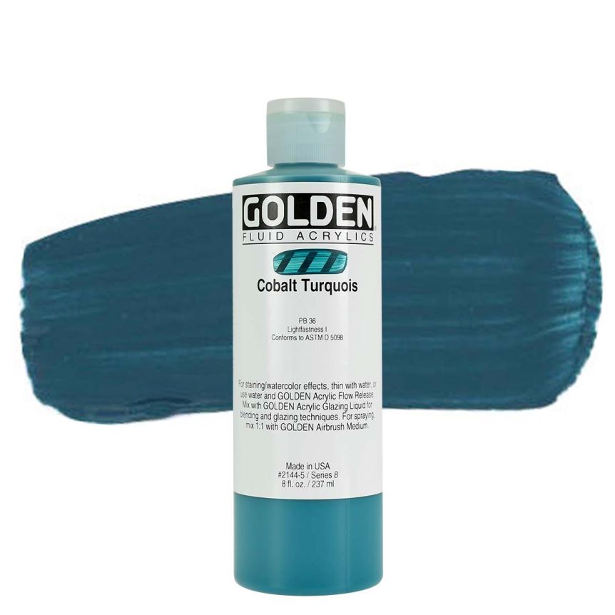GOLDEN Fluid Acrylics Cobalt Turquoise, 8oz