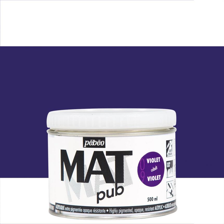 Pebeo Acrylic Mat Pub - Cobalt Violet, 500ml