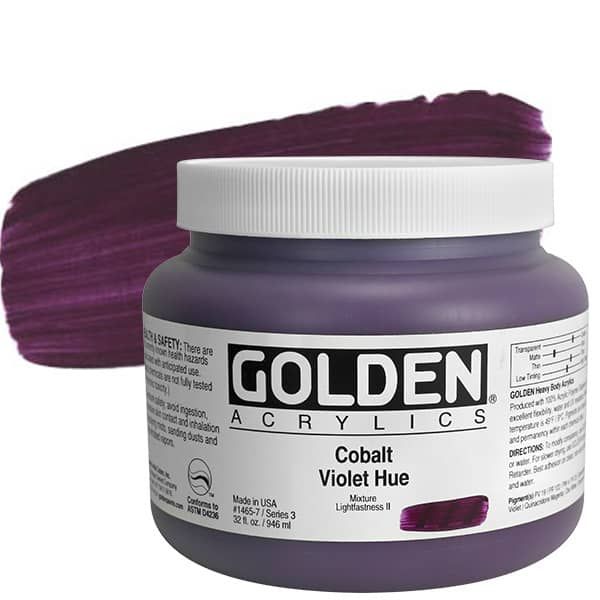 GOLDEN Heavy Body Acrylics - Cobalt Violet Hue, 32oz Jar