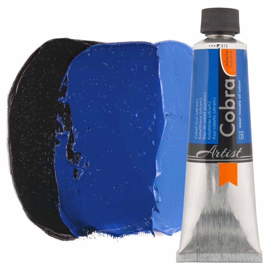 Cobra Water-Mixable Oil Color, Cobalt Blue Ultramarine 150ml Tube