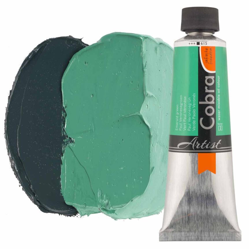 Cobra Water-Mixable Oil Color, Emerald Green 150ml Tube