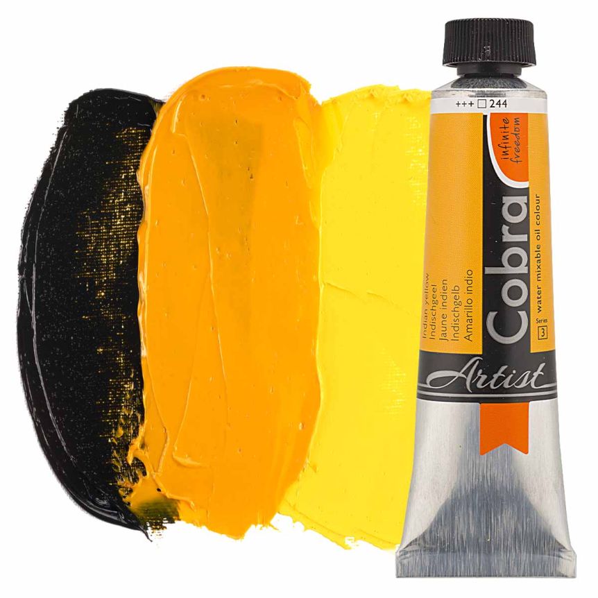 Cobra Water-Mixable Oil Color, Indian Yellow 150ml Tube