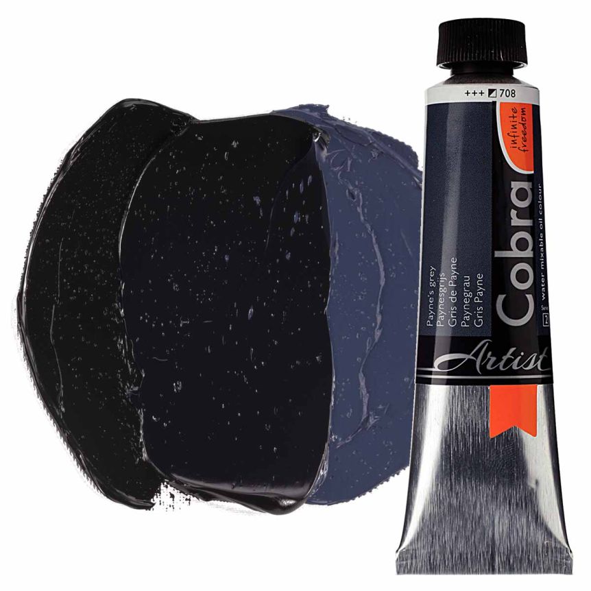 Cobra Water-Mixable Oil Color, Payne's Grey 150ml Tube