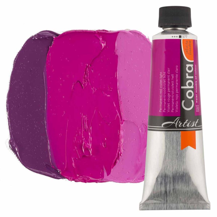 Cobra Water-Mixable Oil Color, Permanent Red Violet Light 150ml Tube