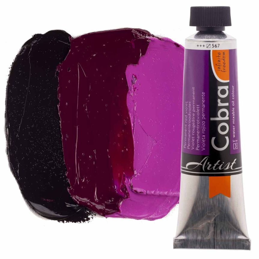 Cobra Water-Mixable Oil Color, Permanent Red Violet 150ml Tube