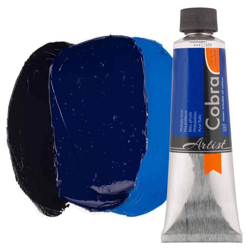 Cobra Water-Mixable Oil Color, Phthalo Blue 150ml Tube