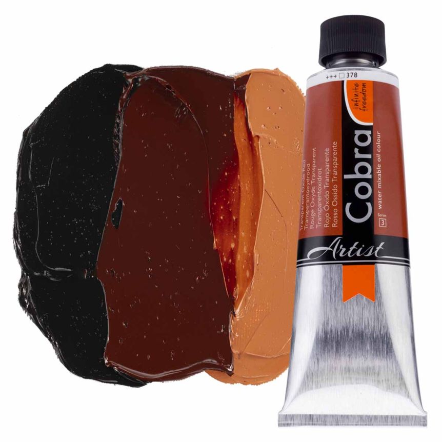 Cobra Water-Mixable Oil Color, Transparent Oxide Red 150ml Tube