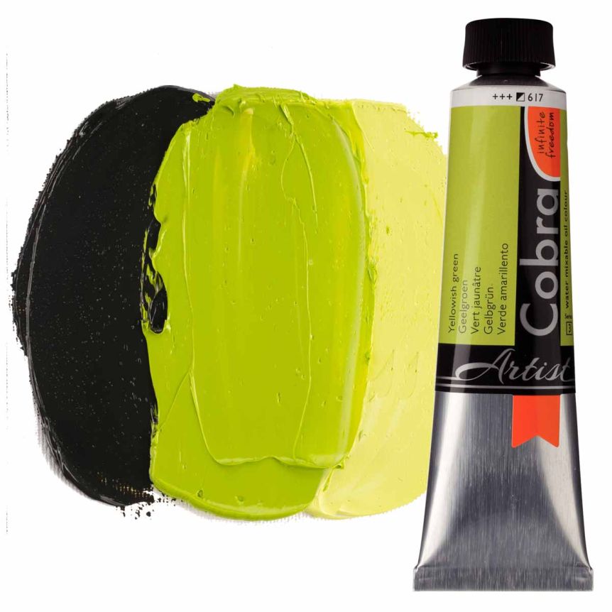 Cobra Water-Mixable Oil Color, Yellowish Green 150ml Tube