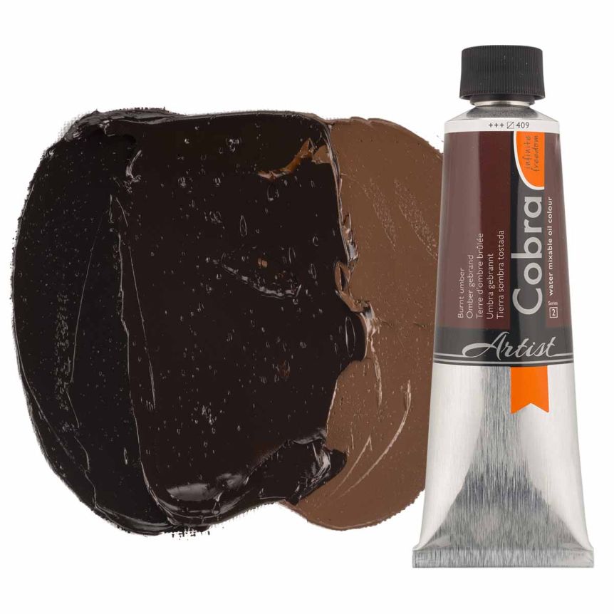Cobra Water-Mixable Oil Color, Burnt Umber 40ml Tube