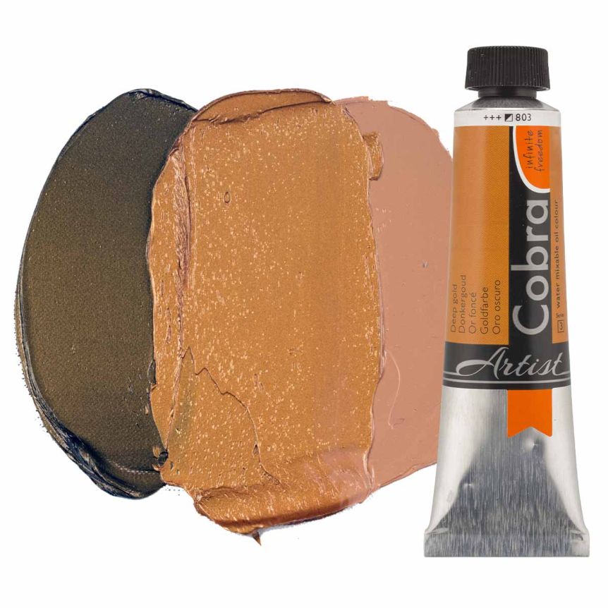 Cobra Water-Mixable Oil Color, Deep Gold 40ml Tube