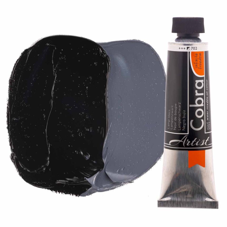 Cobra Water-Mixable Oil Color, Lamp Black 40ml Tube