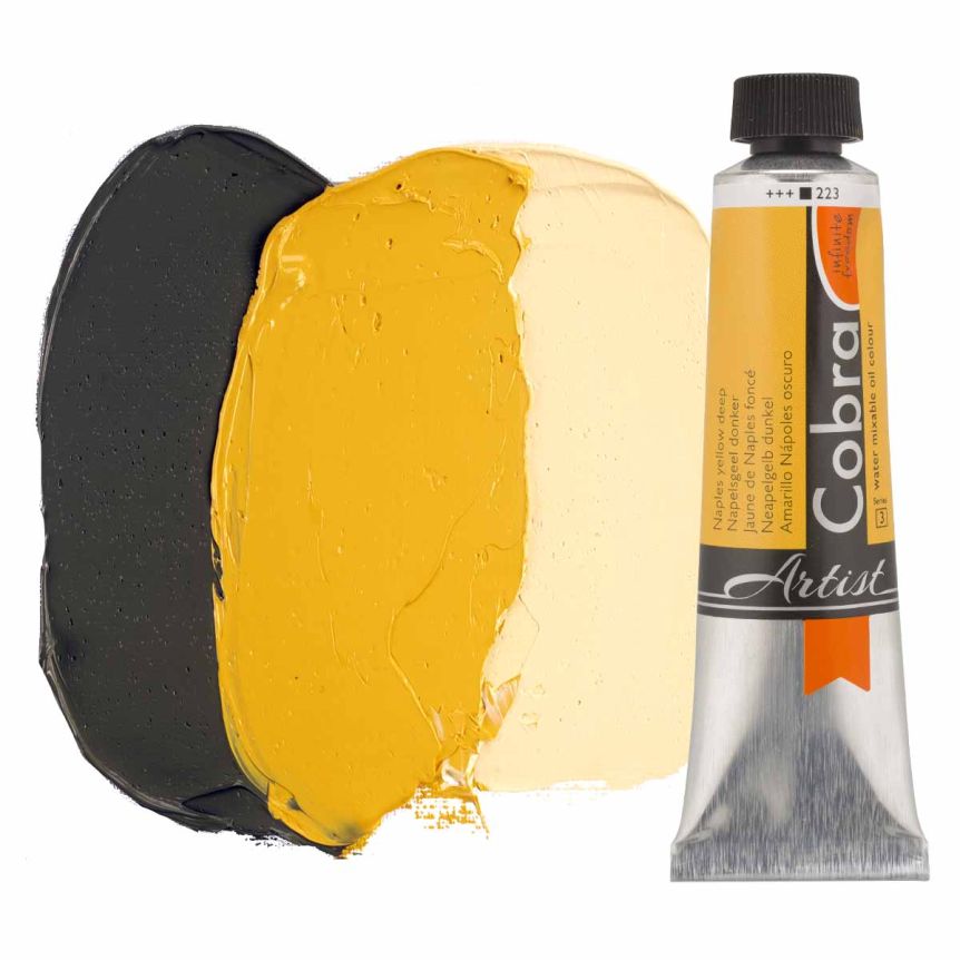 Cobra Water-Mixable Oil Color, Naples Yellow Deep 40ml Tube