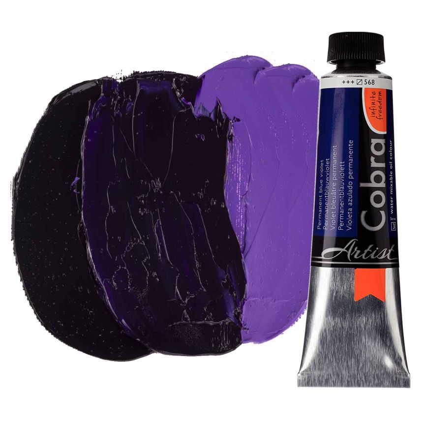Cobra Water-Mixable Oil Color, Permanent Blue Violet 40ml Tube