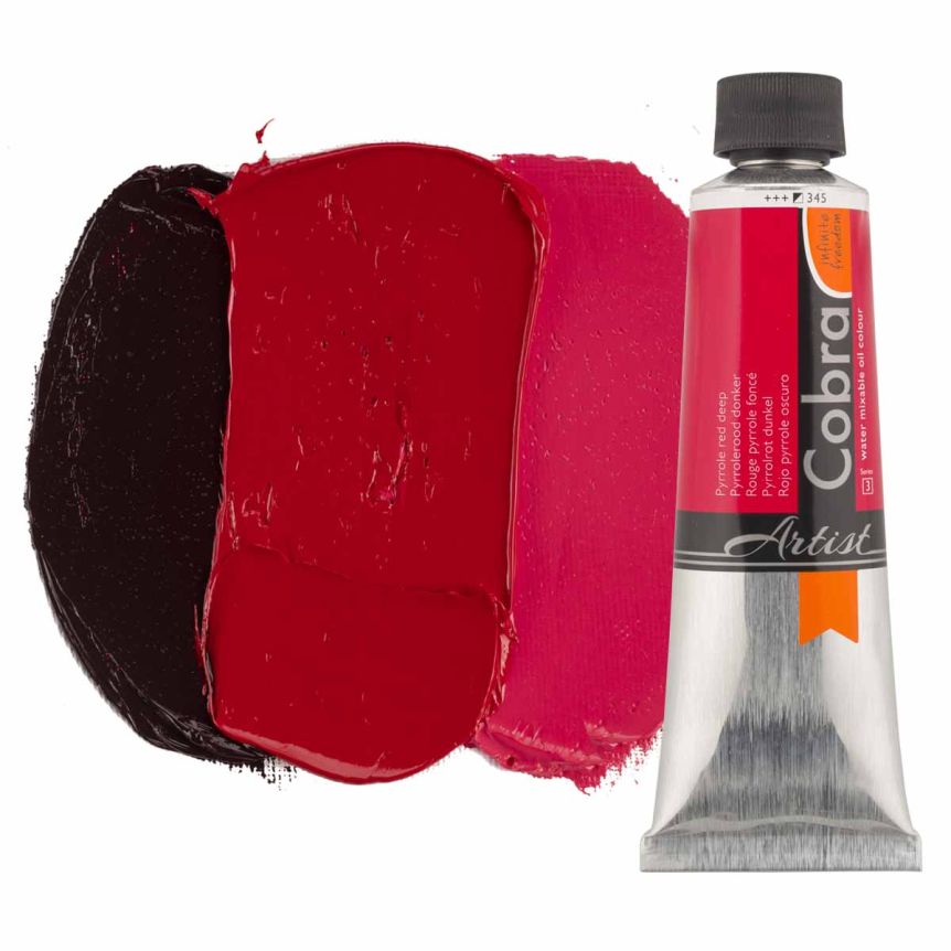 Cobra Water-Mixable Oil Color, Pyrrole Red Deep 40ml Tube