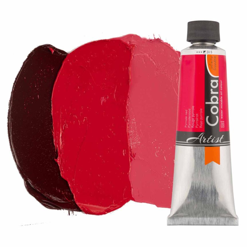 Cobra Water-Mixable Oil Color, Pyrrole Red 40ml Tube