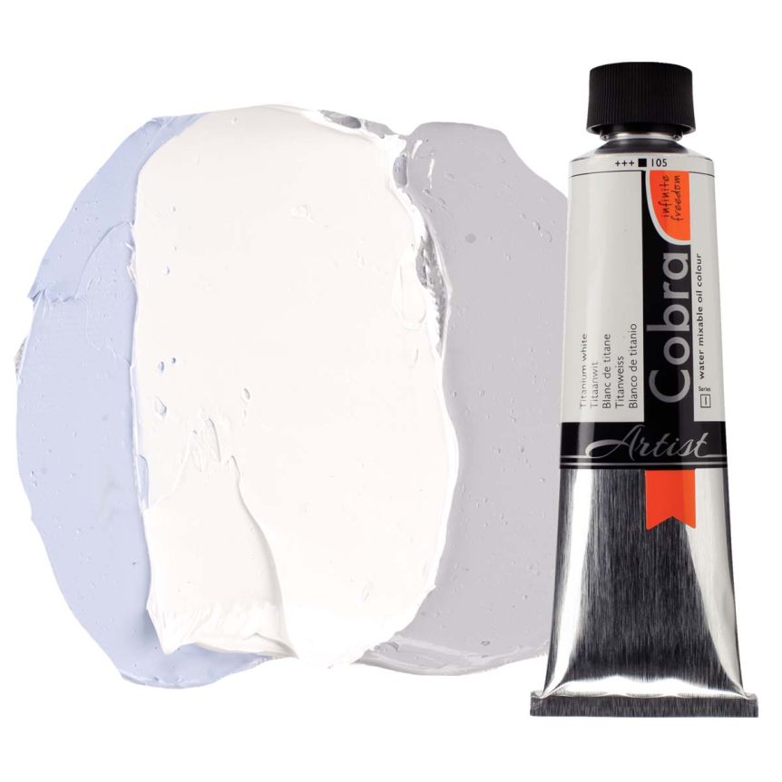 Cobra Water-Mixable Oil Color, Titanium White 40ml Tube
