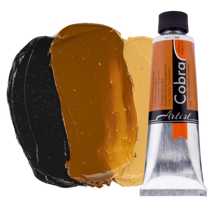 Cobra Water-Mixable Oil Color, Transparent Oxide Yellow 40ml Tube