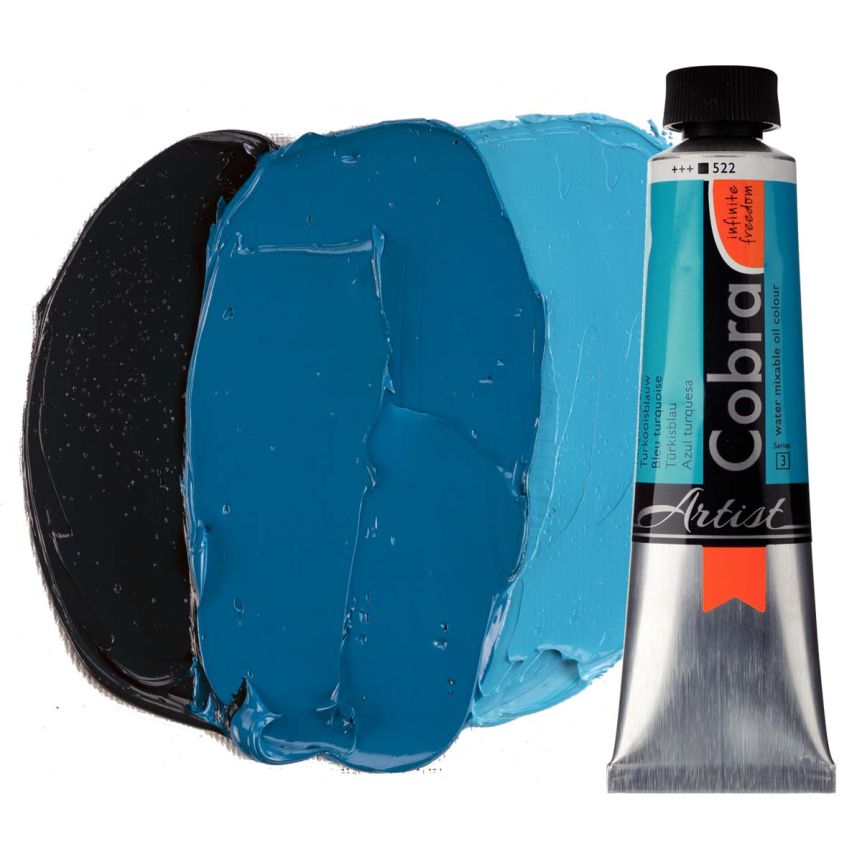 Cobra Water-Mixable Oil Color, Turquoise Blue 40ml Tube