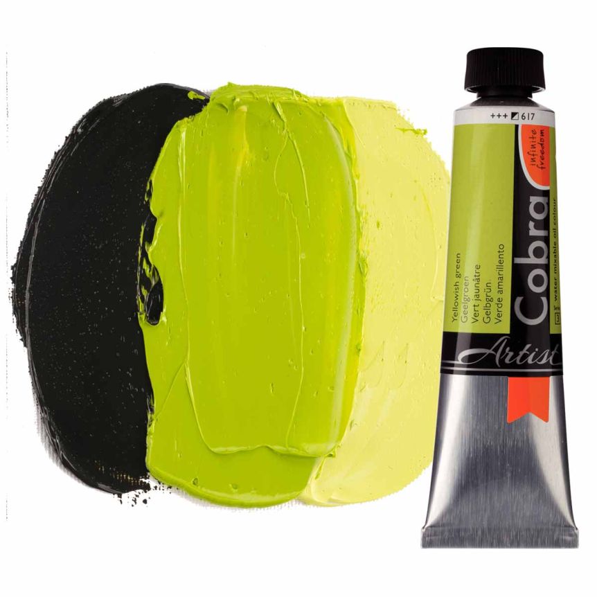 Cobra Water-Mixable Oil Color, Yellowish Green 40ml Tube