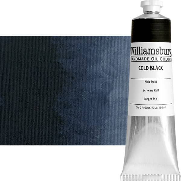 Williamsburg Handmade Oil Paint - Cold Black, 150ml Tube