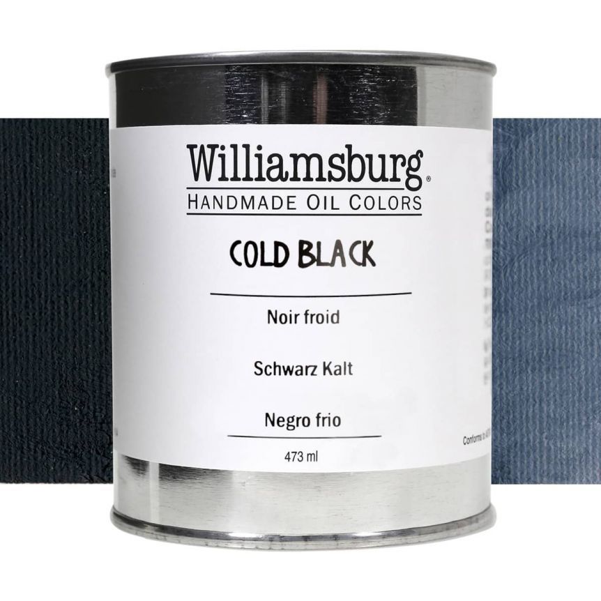 Williamsburg Handmade Oil Paint - Cold Black, 473ml