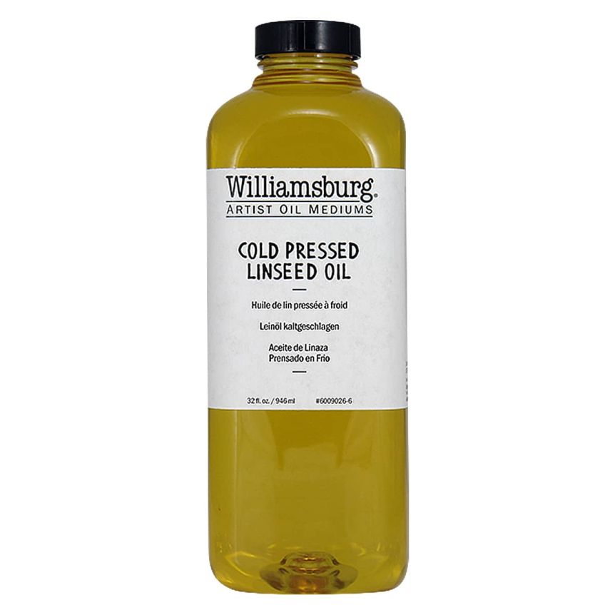 Williamsburg Cold Pressed Linseed Oil, 32oz Bottle | Jerry's Artarama