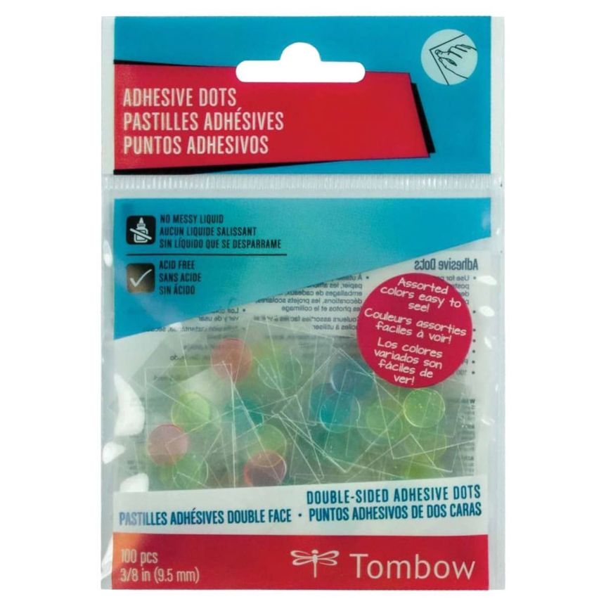 Tombow MONO 100-Piece Color Adhesive Dots