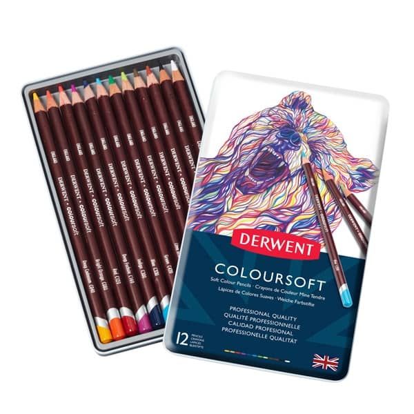 Derwent Coloursoft Tin Set of 12 - Assorted Colors