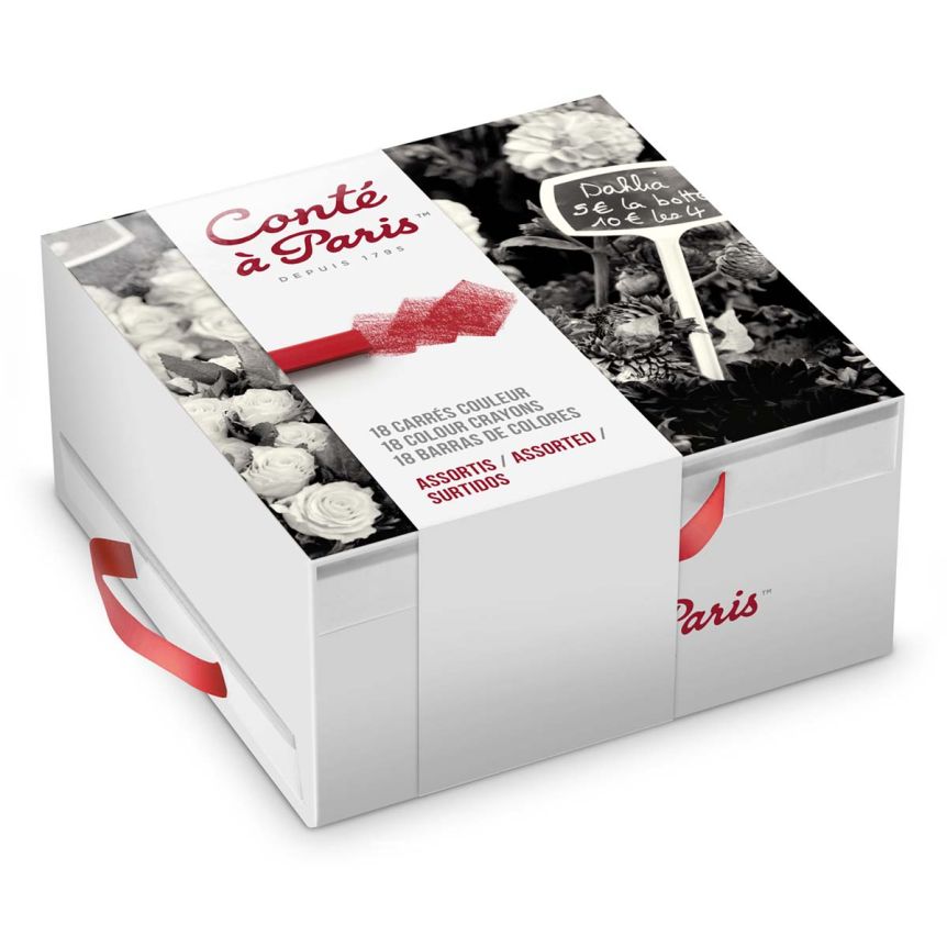 Conté À Paris Crayons 3-Drawer Value Set Assorted Colors (Set of 18)
