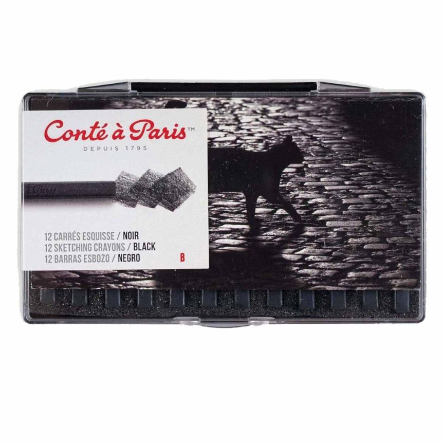 Conté Crayon Set of 12 - Black B