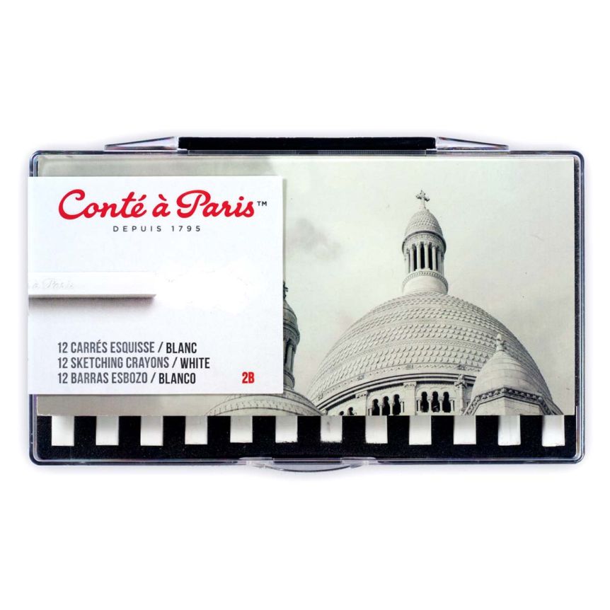 Conté Crayon Set of 12 - White 2B