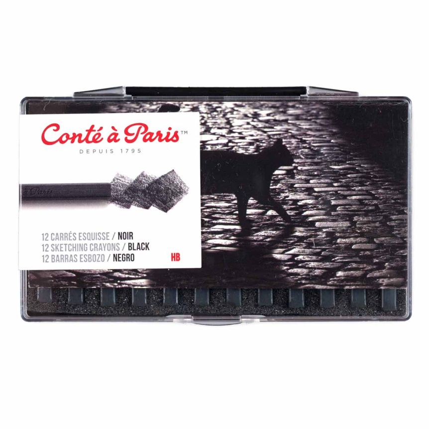 Conté Crayon Set of 12 - Black HB