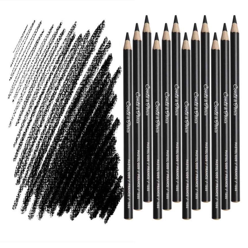Conté À Paris Pastel Pencil – Black (Box of 12)