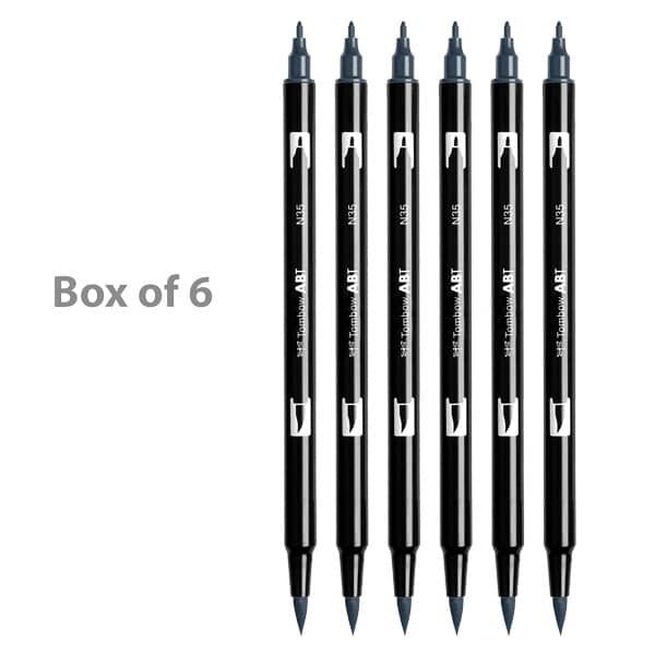 Tombow Dual Brush Pens Box of 6 Cool Grey 12